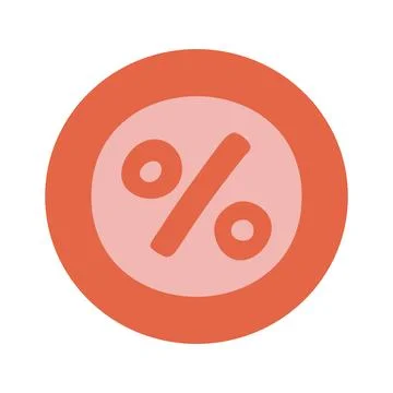 Percent sign in flat vector style. Hand drawn vector illustration online sh.. Stock Illustration