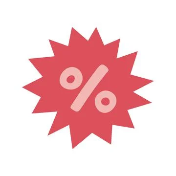 Percent sign in flat vector style. Hand drawn vector illustration online sh.. Stock Illustration