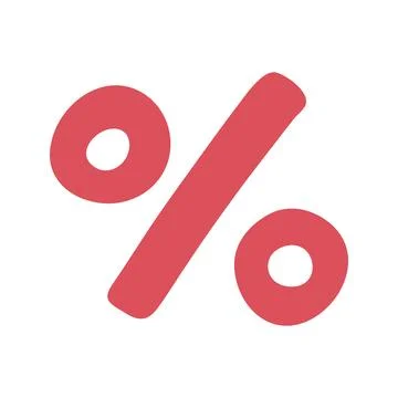 Percent sign in flat vector style. Hand drawn vector illustration online sh.. Stock Illustration