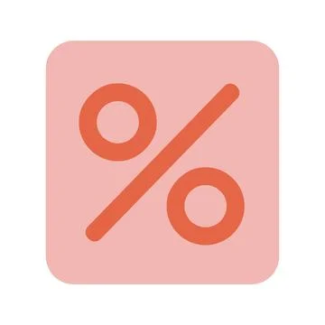Percent sign in flat vector style. Hand drawn vector illustration online sh.. Stock Illustration