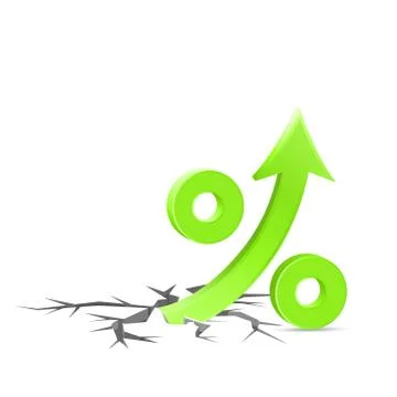 Percent up sign Stock Illustration