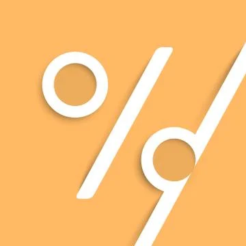 A percent sign made by paper, vector. Illustrazione stock