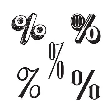 Percent sign vector design set Illustrazione stock