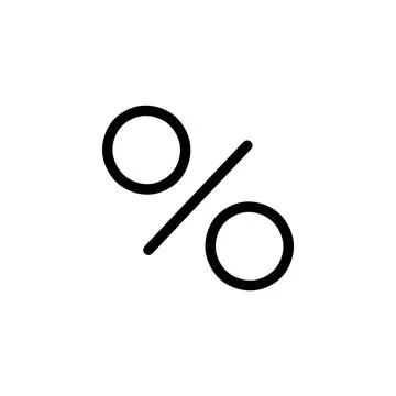 Percent sign vector icon design in black modern style Stock Illustration