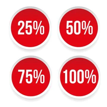 Percent sticker set vector Stock Illustration