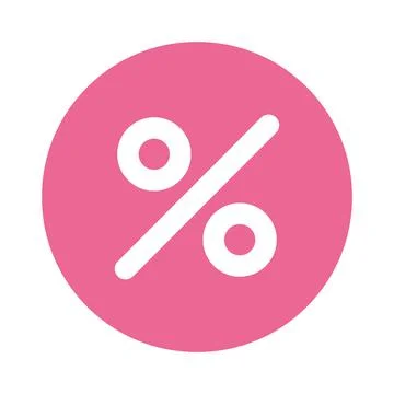 Percent symbol button Illustrazione stock