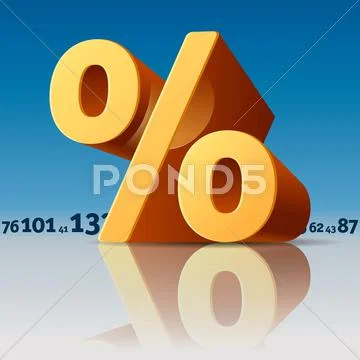 Percent symbol with numbers skyline Stock Illustration