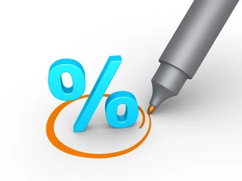 Percent symbol is selected Stock Illustration