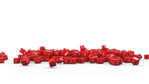 Percent symbols falling Stock Footage 75653854