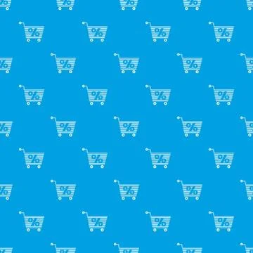 Percent trolley pattern vector seamless blue Stock Illustration