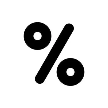 Percent vector icon. Black and white finance illustration. Solid linear icon. 스톡 일러스트