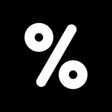 Percent vector icon. Black and white finance illustration. Solid linear icon. Stock Illustration