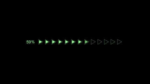 Percent waiting loading indicator and a row of triangle progress icons anim.. Stock Footage 337873107