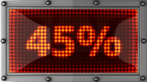 Percentage announcement on the LED display Stock Footage