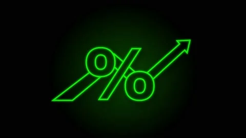 Percentage with arrow up and down. Banking, credit, interest rate. Motion Stock Footage 169280002