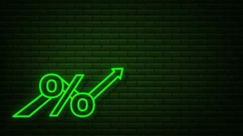 Percentage with arrow up and down. Banking, credit, interest rate. Motion Stock Footage 169292062