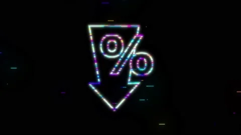 Percentage with arrow up and down. Banking, credit, interest rate. Motion Stock Footage 169296252