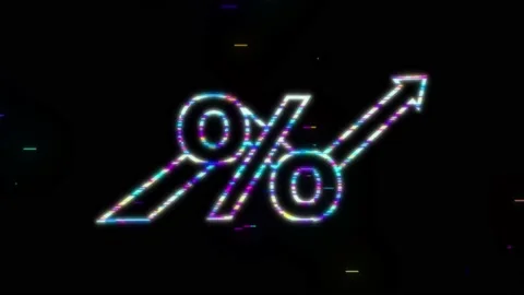 Percentage with arrow up and down. Banking, credit, interest rate. Motion Stock Footage 169300955