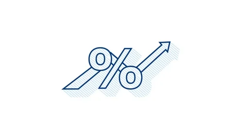 Percentage with arrow up and down. Banking, credit, interest rate. Motion Stock Footage 169307201