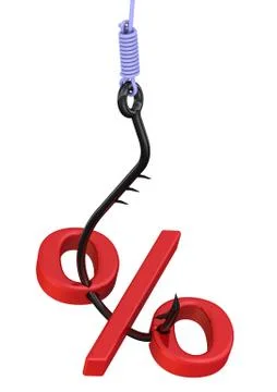 Percentage as the bait Stock Illustration
