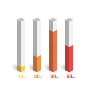 Percentage bar chart of 4 columns Stock Illustration
