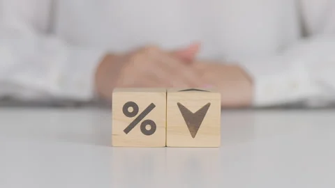Percentage block change to UP and Down arrow. Interest rate, GDP, stocks ma.. Stock Footage 318574790