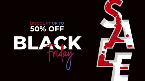 Percentage Boxes Falling into Sale Text, Sale Offer Event Background Stock Footage 193634253