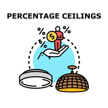 Percentage ceilings concept with financial limits icon Stock Illustration