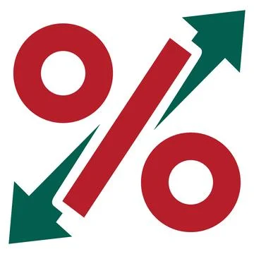 Percentage change icon with up down arrows 스톡 일러스트