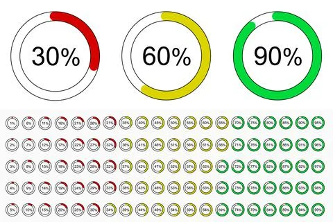 Percentage Circle Chart Stock Illustration