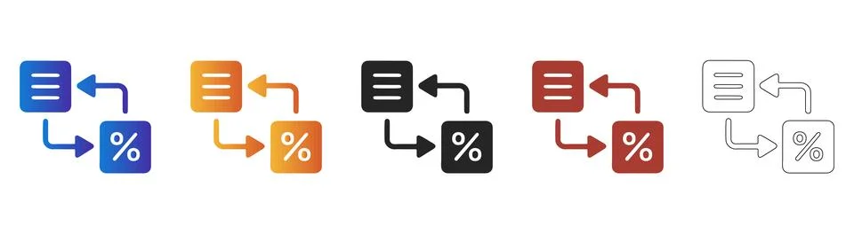 Percentage data transfer cycle icon for business analytics Stock Illustration