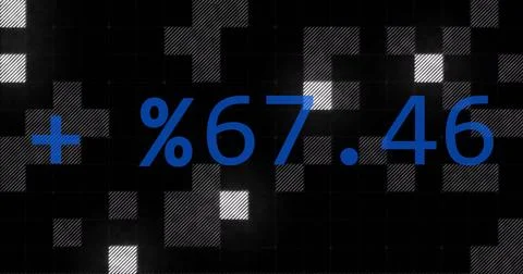 Percentage decrease image over black and white pixelated background 스톡 일러스트