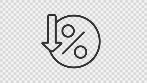 Percentage decrease line animation Stock Footage 267680454