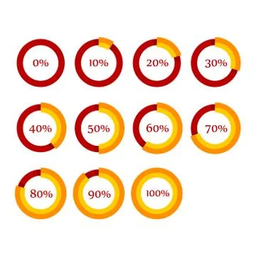 Percentage Diagram Presentation Design Elements. Infographic Chart Ring Set.. 스톡 일러스트