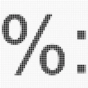 Percentage, duble dot.  The simple geometric pattern of black squares in shap Stock Illustration