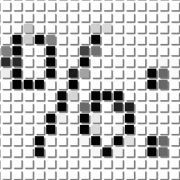 Percentage, duble dot.  The simple geometric pattern of black squares in shap Stockillustratie