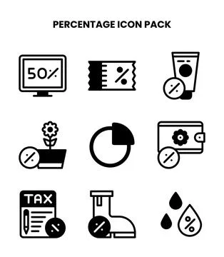 Percentage DuoTone Vector Icons Pack Illustrazione stock