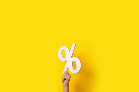 Percentage in hand Foto stock