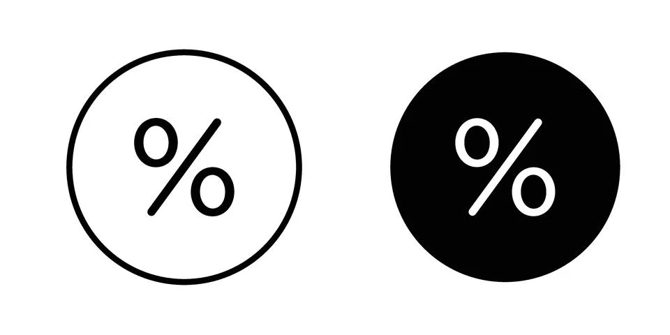 Percentage icon for design projects and web UI Stock Illustration