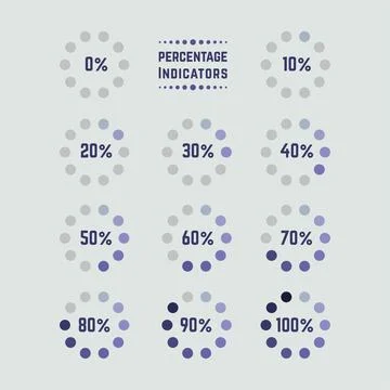 Percentage indicators elements collection Stock Illustration