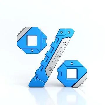 Percentage mark 3D sci-fi logo. Cyber technology abstract texture Stock Illustration