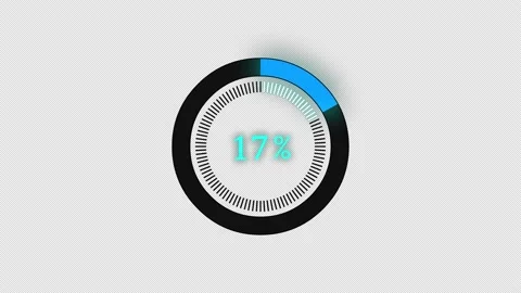 Percentage progress bar with gradient color and glow. Transparent background. Stockbeeldmateriaal 153030573
