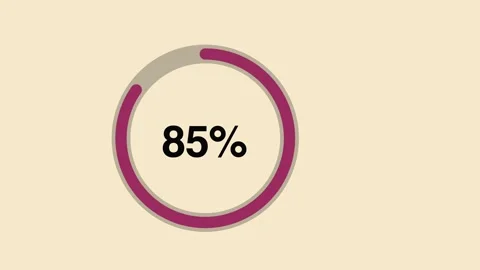 Percentage progress bar loading animation video Видео 347500142