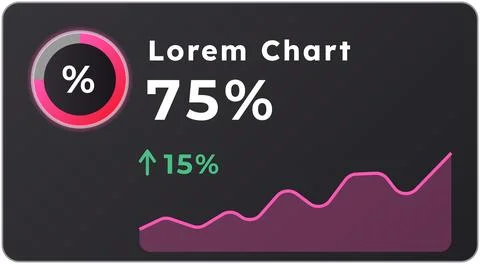 Percentage of progress dark slide chart 스톡 일러스트