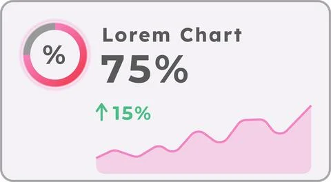 Percentage of progress infographic chart template Stock Illustration