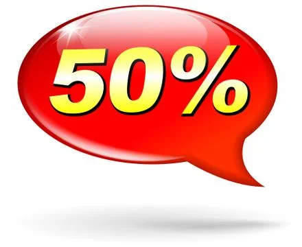 Percentage red speech bubble Stock Illustration