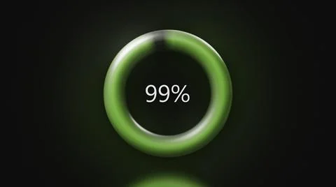 The percentage ring. Motion.A black background and a transparent ring on which Illustrazione stock