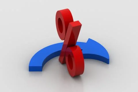 Percentage sign with arrow Free Stock Illustration