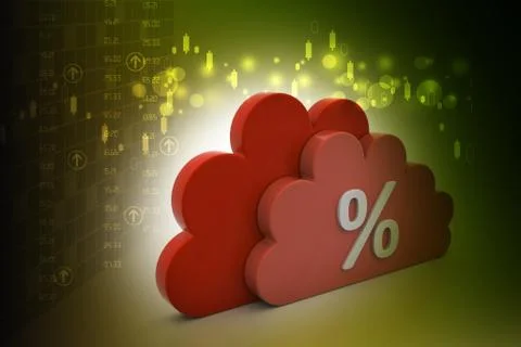 Percentage sign in cloud Stock Illustration