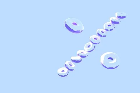 Percentage sign consisting of abstract pattern snow donuts on light blue Stock Illustration